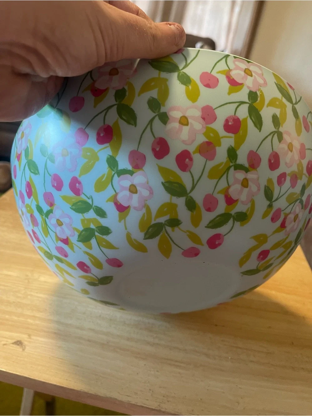 Mudpie Outdoor Serving Bowl Cherry Pattern. 4”x11” Melamine